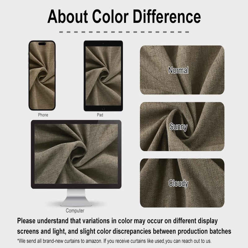 Brown Pinch Pleated Light Filtering Curtain Panels with Microfiber Liner 108 inch Linen Blended Textured Privacy Drapes for Living Room Bedroom Back Tabs with Hooks 2 Panels 40 Wx108 L