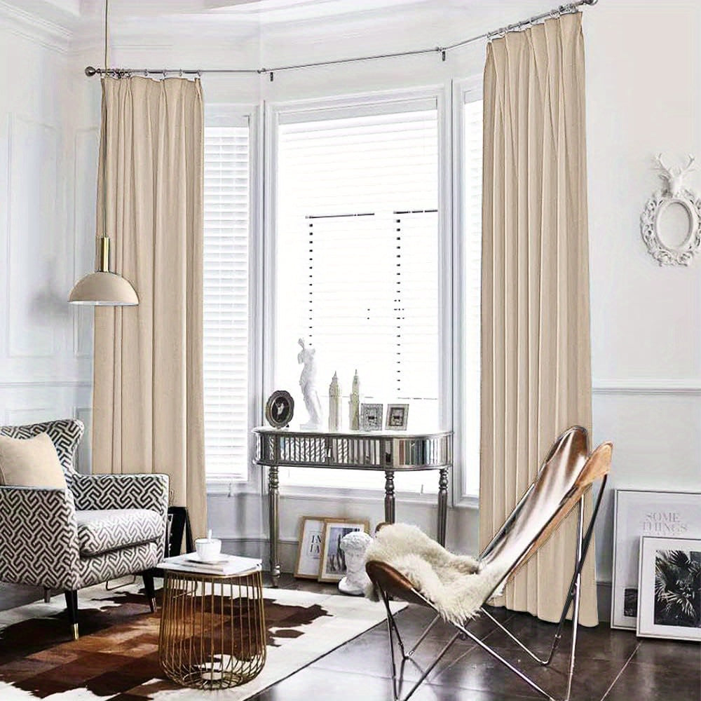 JINCHAN Velvet Drapes for The Living Area, Thermal Insulated Elegant Curtains for The Bedroom, Chic Soft Privacy Curtains, Light Blocking Rod Pocket Window Coverings, 2 Panels in Cream Beige