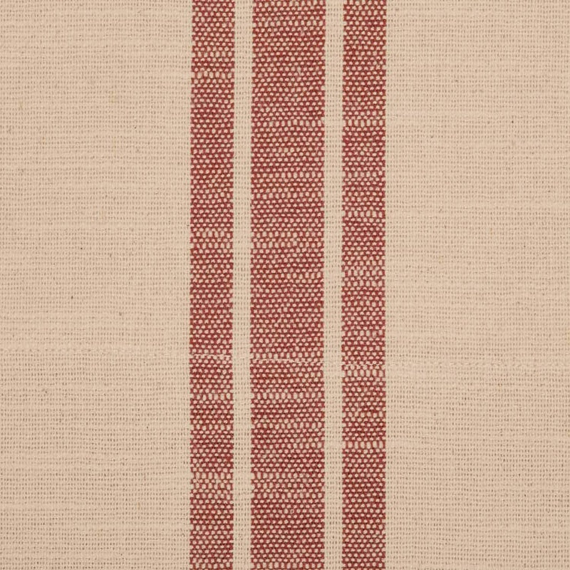 Market Place Red Grain Sack Stripe Panel Curtains, 84 Long, Set of 2 Panels, Farmhouse Style Drape Curtains in Brick Red Natural Cream Stripes