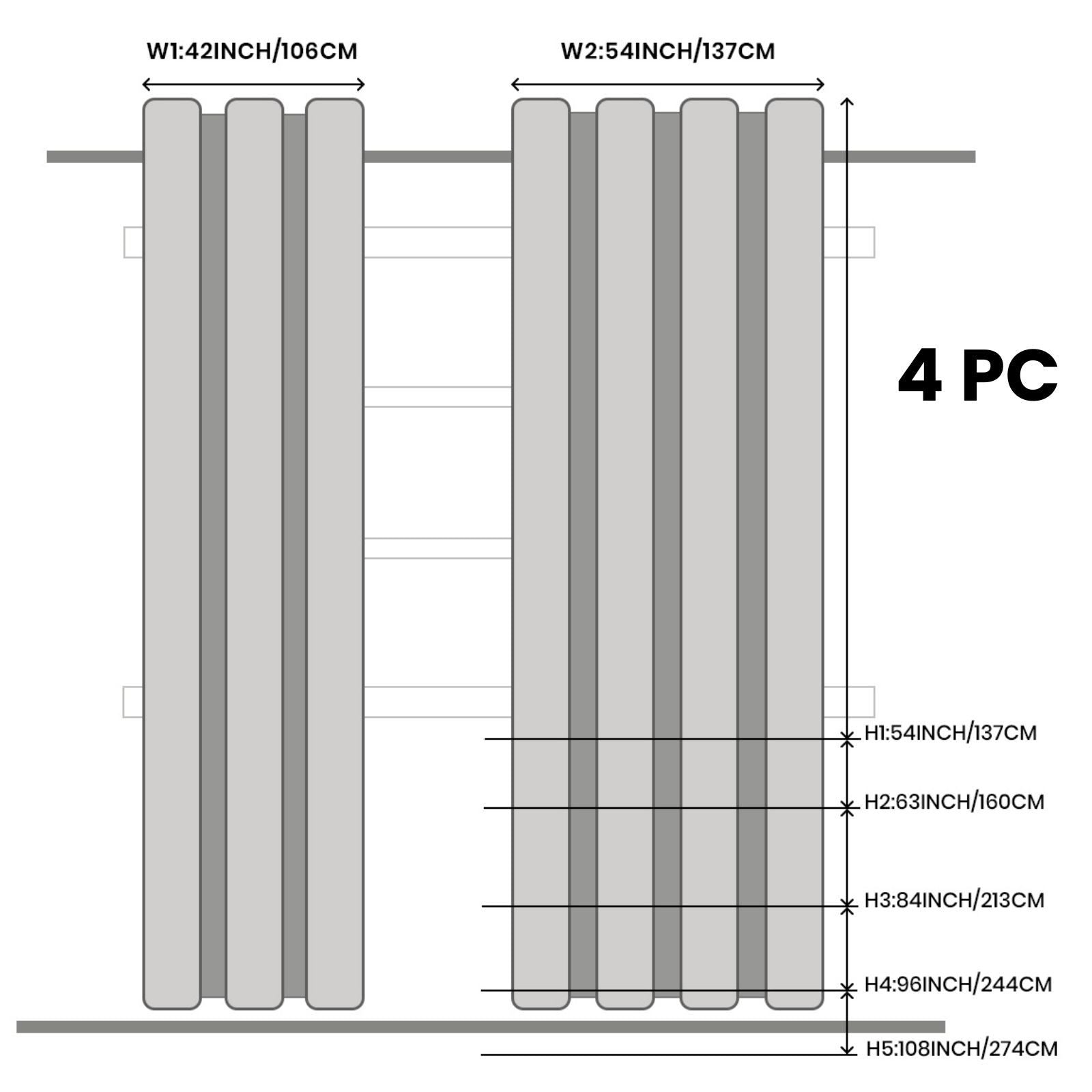 4pcs\u002F Set Blackout Curtains, Thermal Insulated Grommet Curtains Room Darkening Drapes Modern Design Window Curtains for Bedroom Living Room Office Home Decor