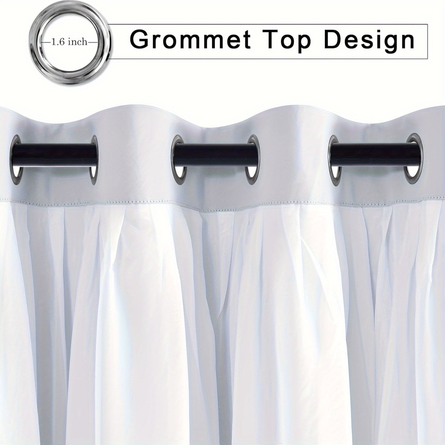 2 Panels Blackout Curtains with Sheer Overlay Thermal Insulated Mix & Match Double Layer Window Panels for Bedroom Living Room Drape Sewn with Tiebacks Grommet Top