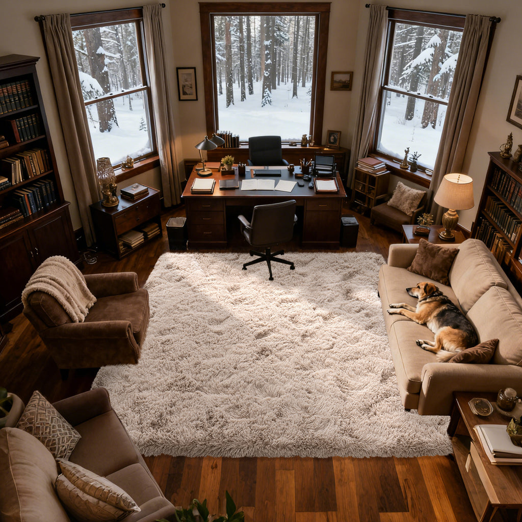 Fluffy and Soft Area Carpet, Bedroom 6X9 Area Carpet, Bedside Carpet, Soft and Fluffy Entrance Carpet, Living Room and Bedroom Home Decoration, Camel