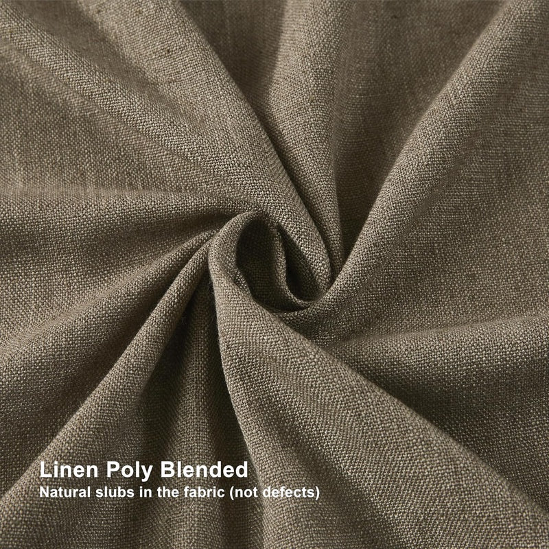 Brown Pinch Pleated Light Filtering Curtain Panels with Microfiber Liner 108 inch Linen Blended Textured Privacy Drapes for Living Room Bedroom Back Tabs with Hooks 2 Panels 40 Wx108 L