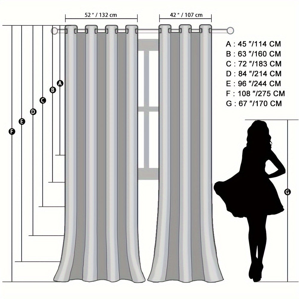 2 Panels Blackout Curtains with Sheer Overlay Thermal Insulated Mix & Match Double Layer Window Panels for Bedroom Living Room Drape Sewn with Tiebacks Grommet Top
