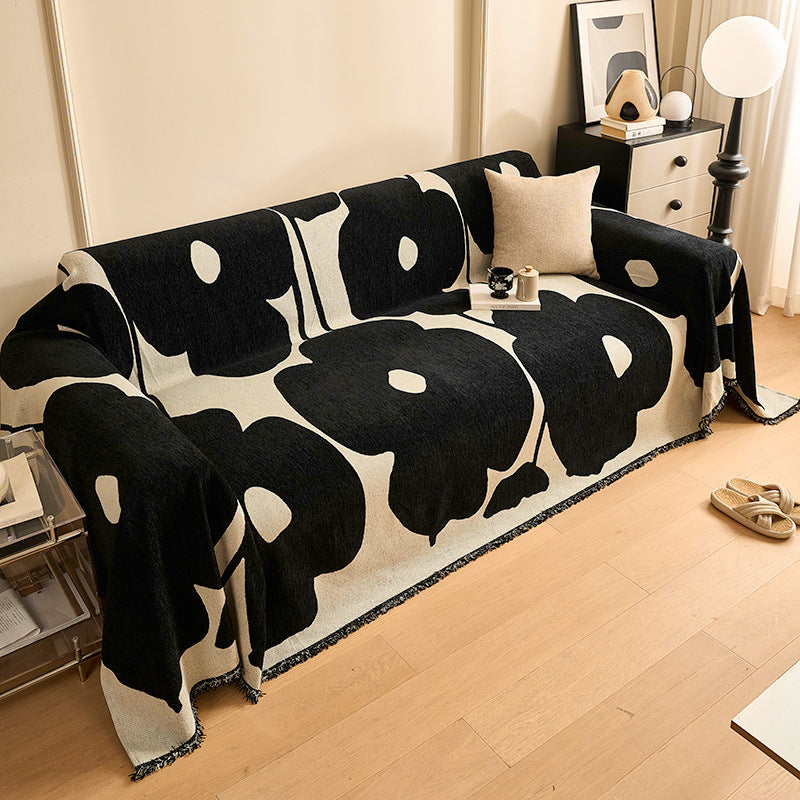 Lotus Leaf Pattern Chenille Thickened Sofa Cover | Premium Polyester, Unique Jacquard Craftsmanship, Soft and Durable, Non-Slip, Fits Various Sofa Types, Enhances Home Elegance and Natural Atmosphere, All-Season Use