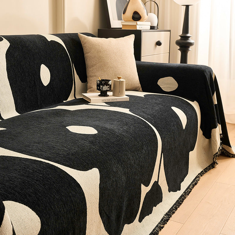 Lotus Leaf Pattern Chenille Thickened Sofa Cover | Premium Polyester, Unique Jacquard Craftsmanship, Soft and Durable, Non-Slip, Fits Various Sofa Types, Enhances Home Elegance and Natural Atmosphere, All-Season Use