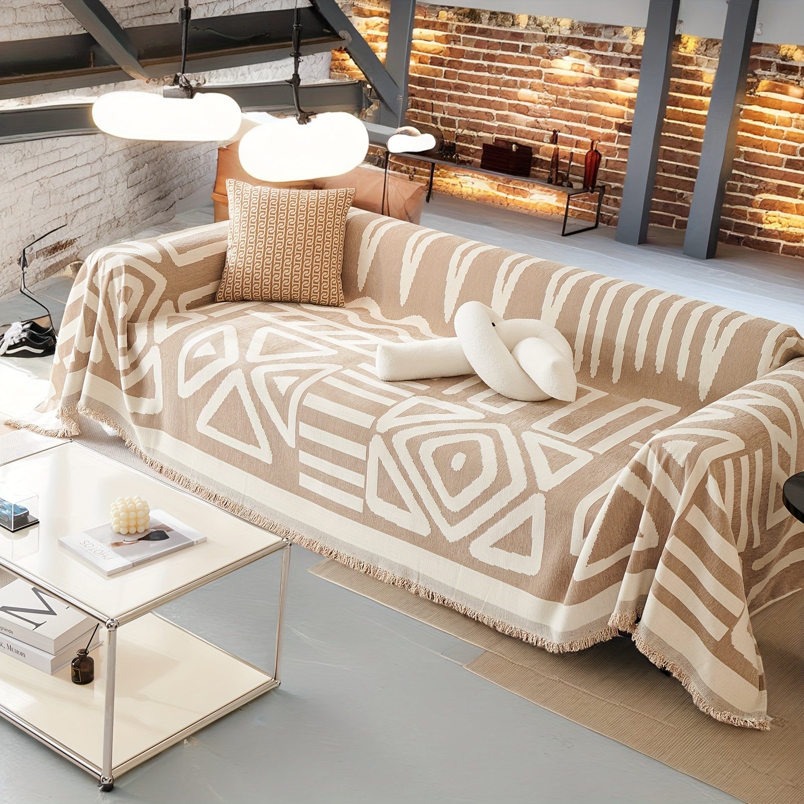 Couch Covers for 3 Cushion Couch Sofa Pet Friendly, Thick, High Quality Boho Couch Cover, Soft Chenille Couch Cover for Dogs Washable