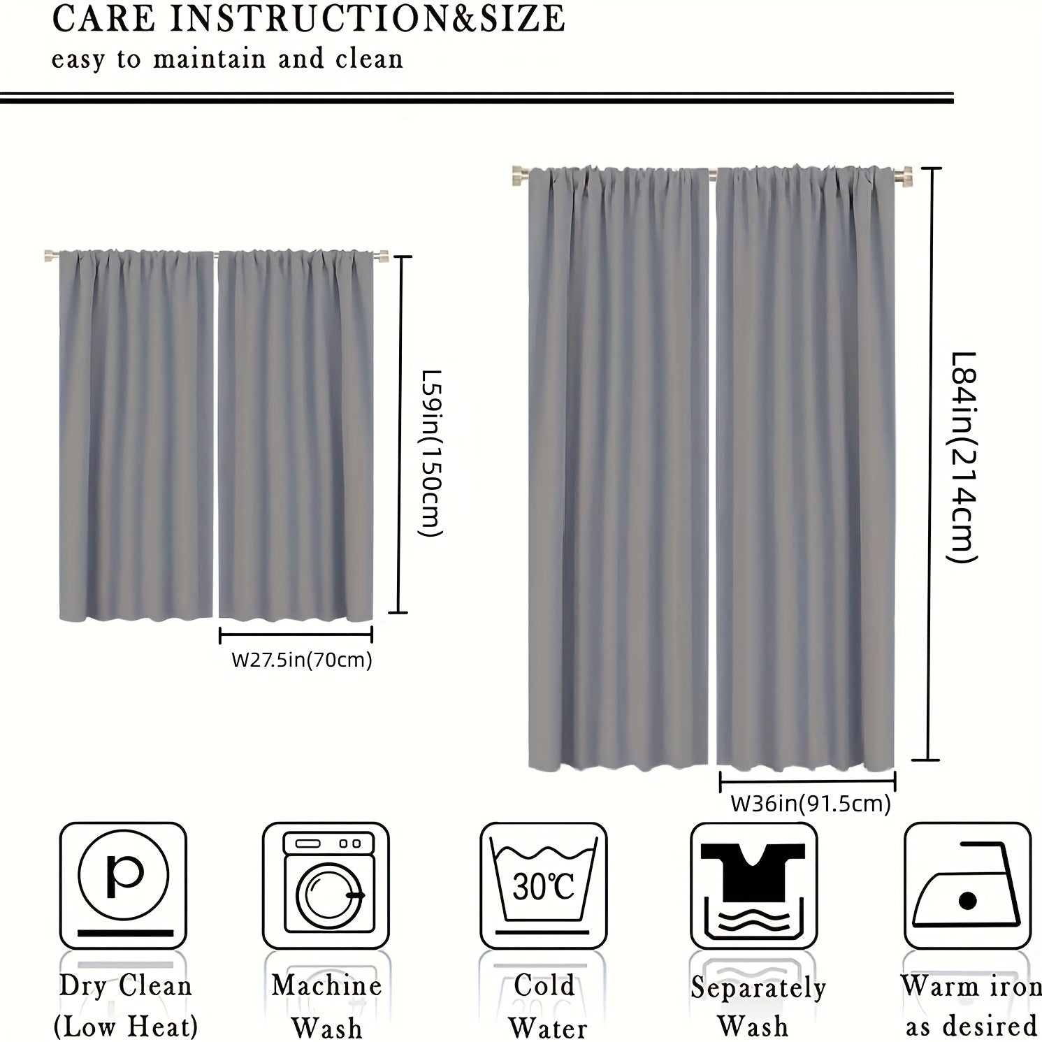 Elegant Polyester Drapes 2pcs Golden Elegance Polyester Drapes - Semi-Transparent, Rod Pocket, Machine Washable Curtains for Living Room, Bedroom, Kitchen - Creates Comfortable Atmosphere