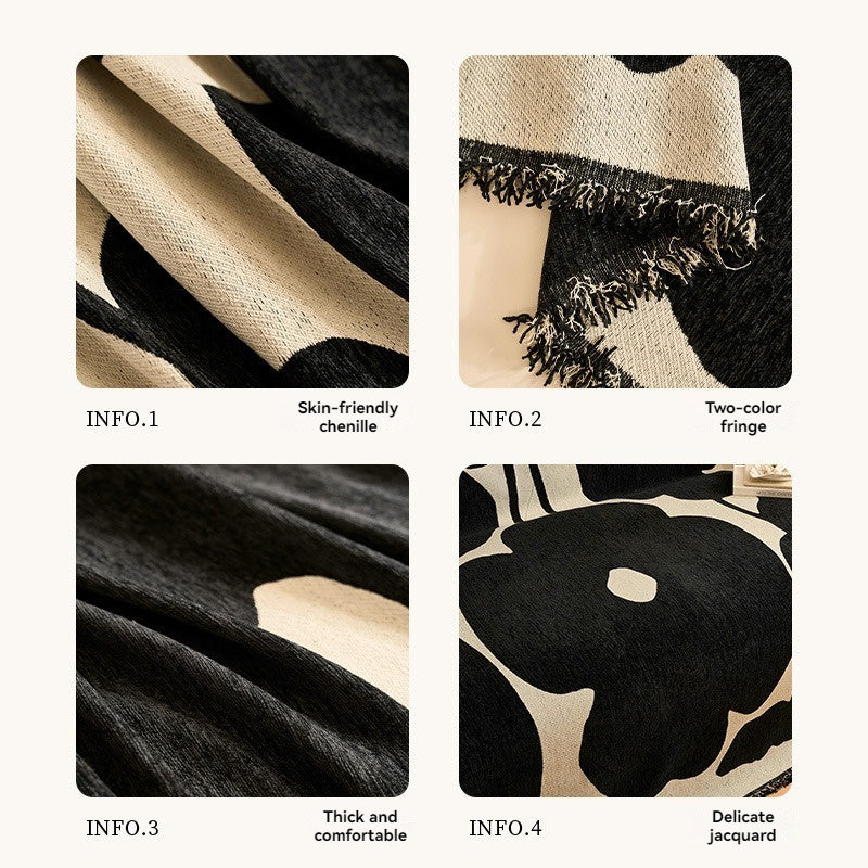 Lotus Leaf Pattern Chenille Thickened Sofa Cover | Premium Polyester, Unique Jacquard Craftsmanship, Soft and Durable, Non-Slip, Fits Various Sofa Types, Enhances Home Elegance and Natural Atmosphere, All-Season Use