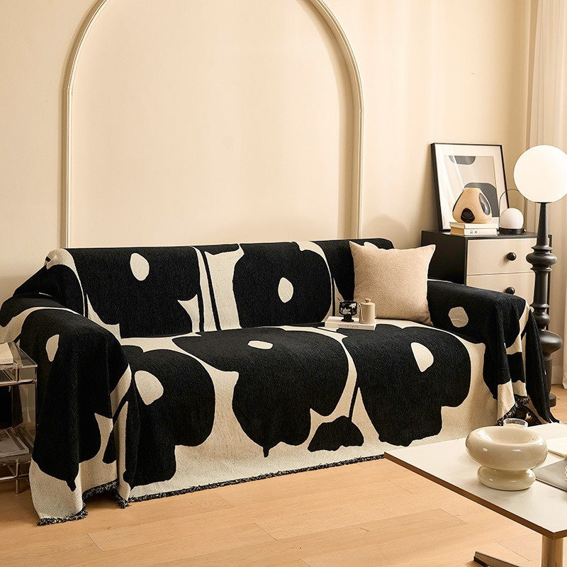 Lotus Leaf Pattern Chenille Thickened Sofa Cover | Premium Polyester, Unique Jacquard Craftsmanship, Soft and Durable, Non-Slip, Fits Various Sofa Types, Enhances Home Elegance and Natural Atmosphere, All-Season Use