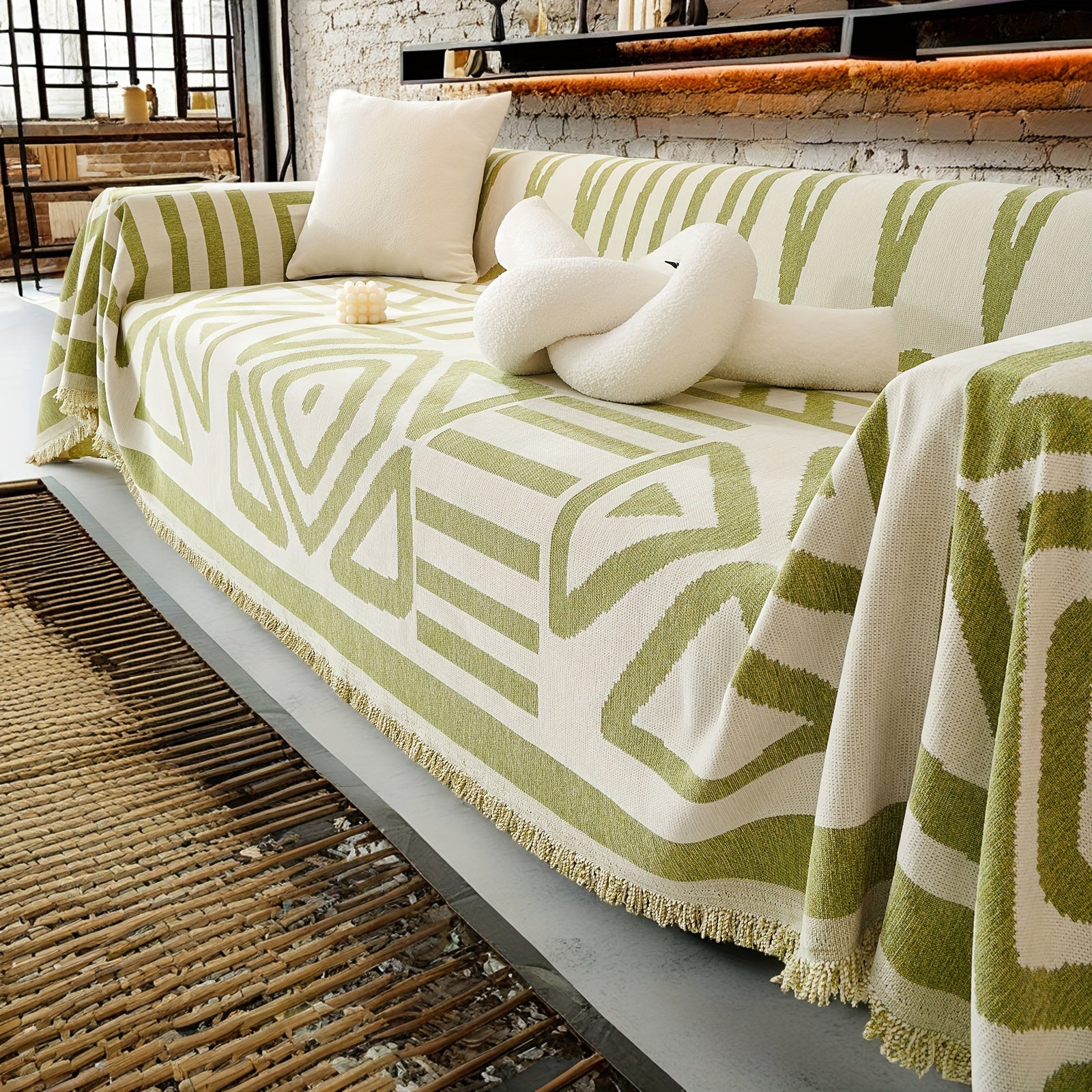 Couch Covers for 3 Cushion Couch Sofa Pet Friendly, Thick, High Quality Boho Couch Cover, Soft Chenille Couch Cover for Dogs Washable